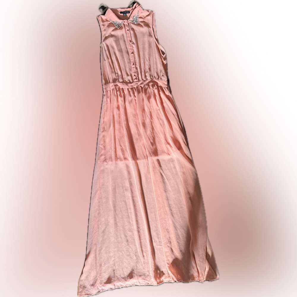 Love Culture Rhinestone Collar Maxi Dress